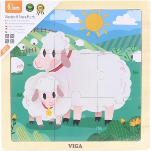 VIGA houten puzzel schaapjes – 9 stukjes