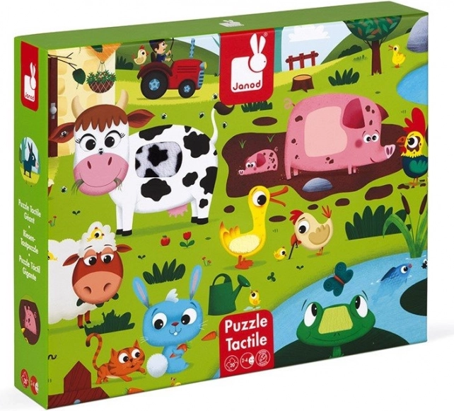 JANOD Tactile Puzzle Farm Animals 20 Pieces