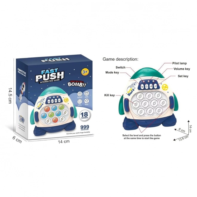 Electronic Stress Relief Game POP IT Rocket Blue