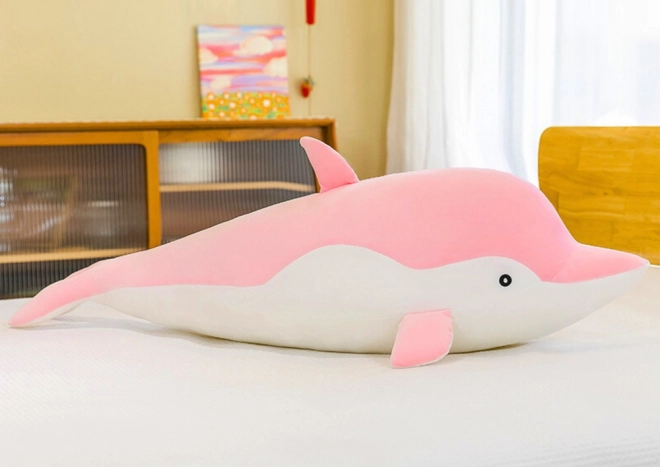 Pluche mascotte roze dolfijn 70 cm
