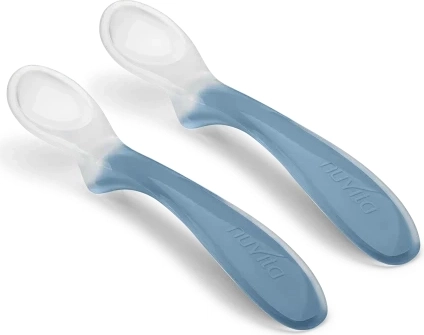 Set siliconen babylepeltjes, powder blue, 2 stuks