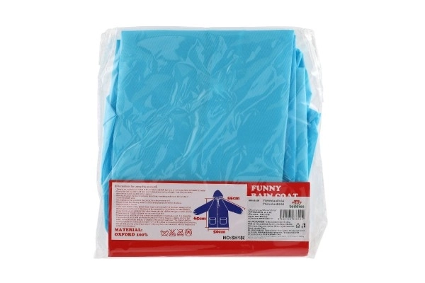 Kinderregenjas beer maat 110-120cm blauw in zak 23x25cm