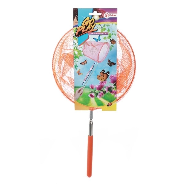 Insectennet telescopisch metaal/stof 65cm diameter 20cm 4 kleuren