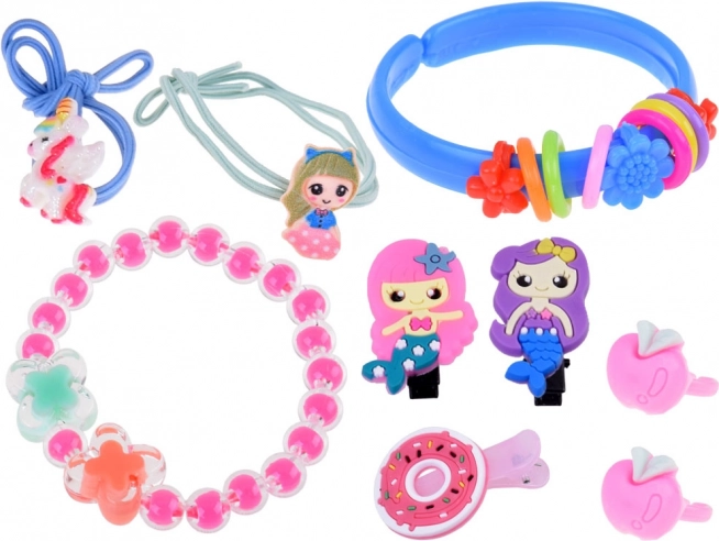 Big Beauty Set Mermaid Eye Shadows Polishes Hair Clips Ties