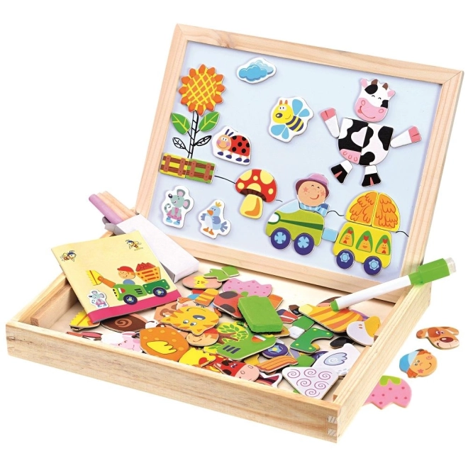 Bino Farma magnetisch bord met puzzels - 102 stuks