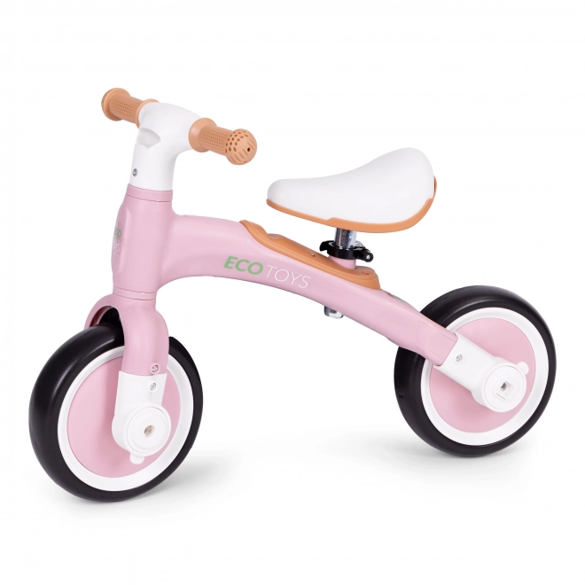 Balansfiets met pedalen - trainingszijwielen 3in1 ECOTOYS – Roze