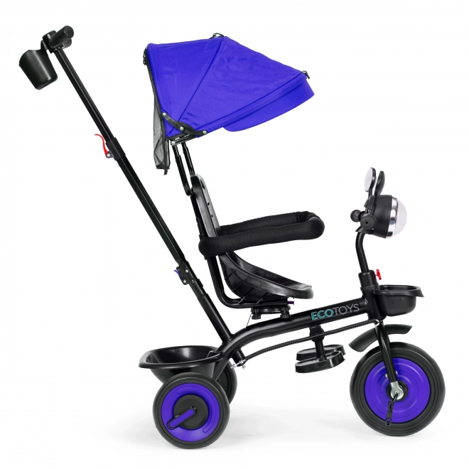 3-in-1 kinderdriewieler met draaibare zitting, kap, blauw, ECOTOYS