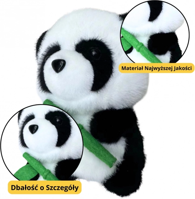 Panda en peluche avec bambou 18 cm
