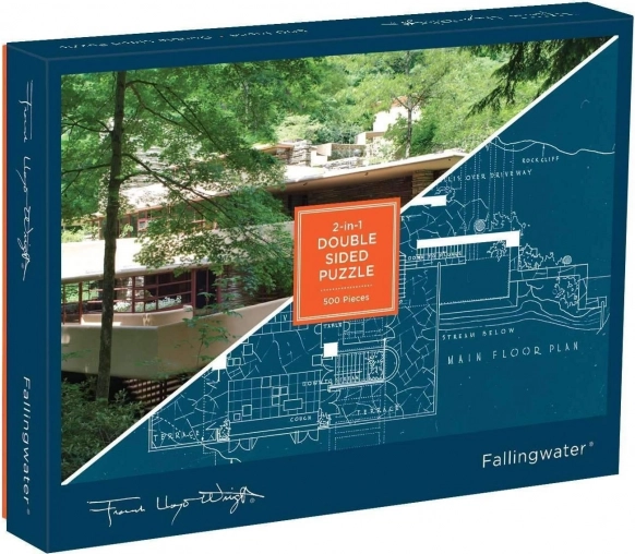 GALISON Puzzle recto-verso Frank Lloyd Wright Fallingwater 500 pièces