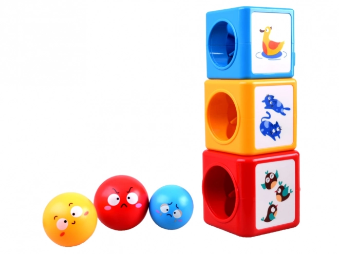 Bunte Bauklötze und Sortierturm für Kinder