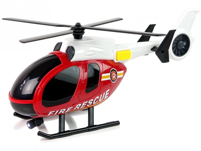 Brandweerset Vrachtwagen Vrachtwagen Helikopter Geluid Licht Rood