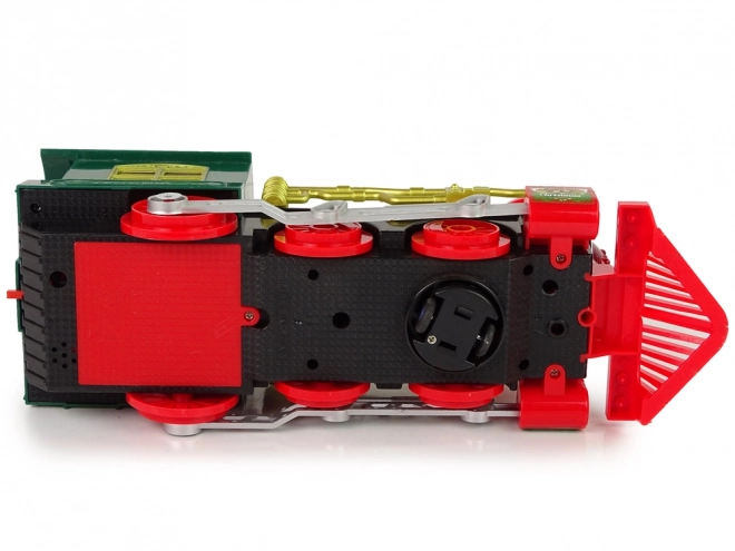 Weihnachtslokomotive mit Lichtern und Geräuschen auf Batterien