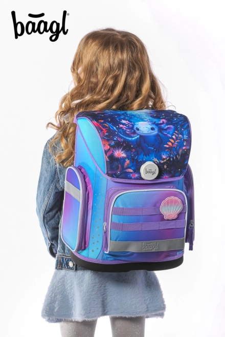 Schoolset Baagl Ergo Axolotl: schooltas, etui en zak