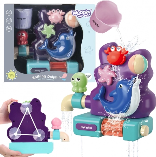 WOOPIE bath water toy with fountain and dolphin