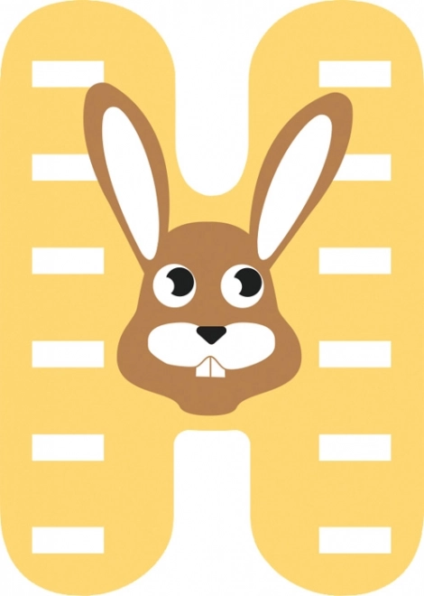 Wooden Letter H with Hare