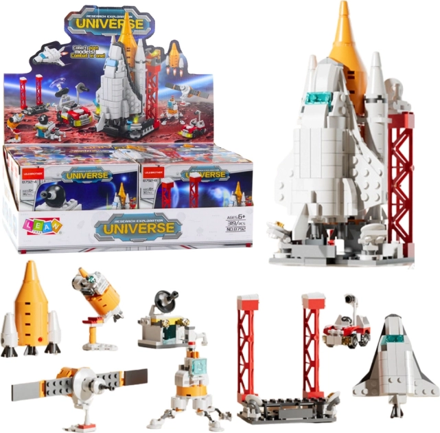 Building set Rocket and Space Station, collection of 24–58 pieces (mixed models)