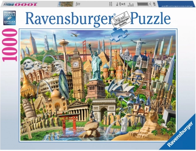 Puzzel wereldbezienswaardigheden 1000 stukjes RAVENSBURGER