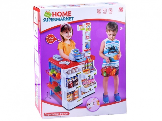 Kindersupermarkt mit Kasse und Scanner