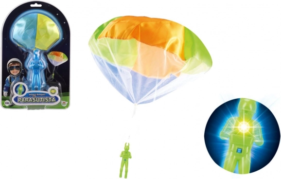 glowing parachutist with parachute – flying toy for kids 12 cm