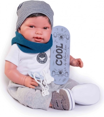 Realistische babypop met zacht lichaam Antonio Juan Pipo Hair 42 cm