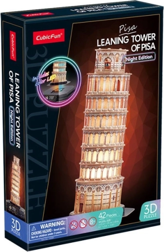 Puzzle 3D LED Édition Nocturne : Tour de Pise inclinée