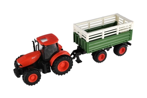 Kindertraktor ZETOR mit Fernsteuerung, Anhänger, Licht und Sound, 42 cm