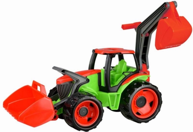 Lena tractor with bucket and backhoe – green‑red