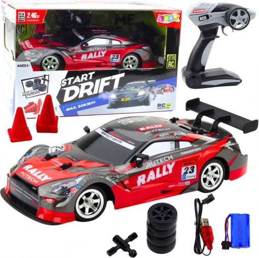 Racing RC Car for Drift, Red-Black, 30 km/h, 1:16