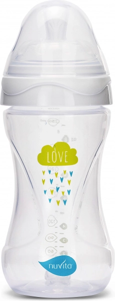 Flesje 250 ml, Transparant wit