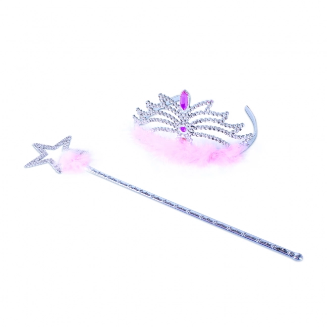 Prinses kroon met staf Roze