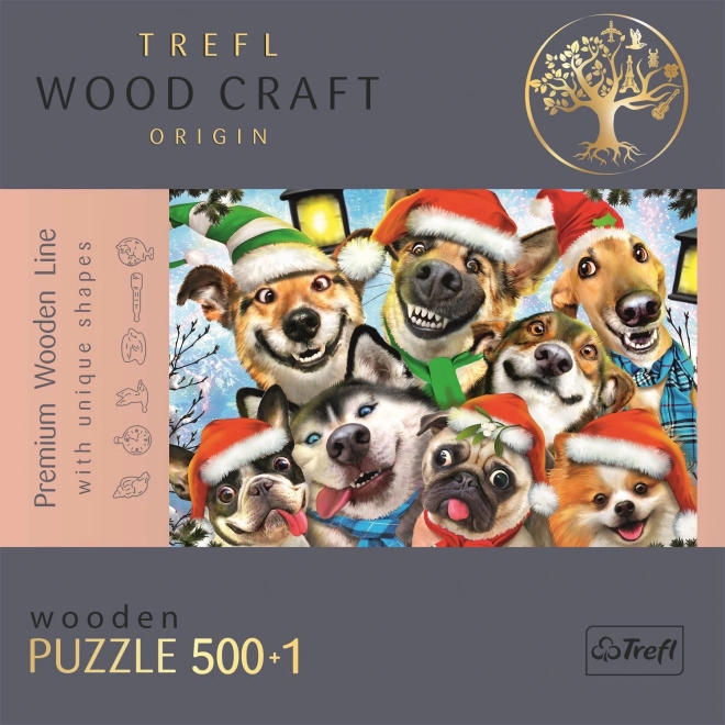 Houten puzzel Kerst honden 501 stukjes