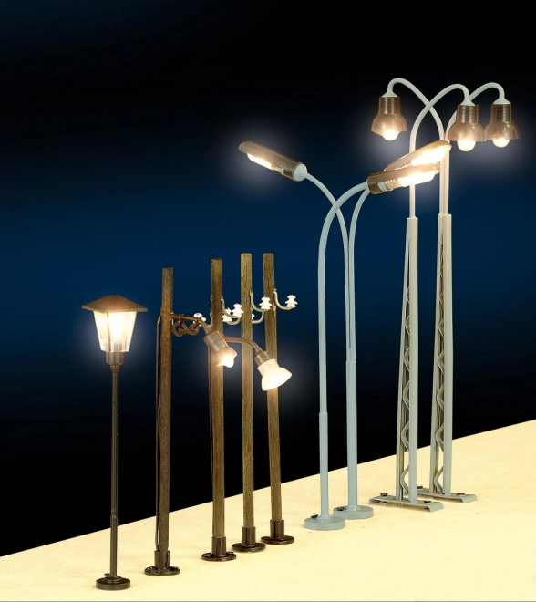 Piko houten kolom-LED-armatuur voor modelspoorbanen, enkelvoudige lamp
