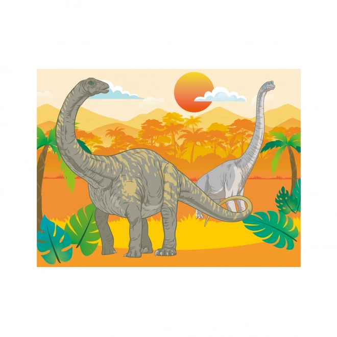 Blokjes kubus Jurassic wereld hout 12 stuks in doosje 22x18x4cm