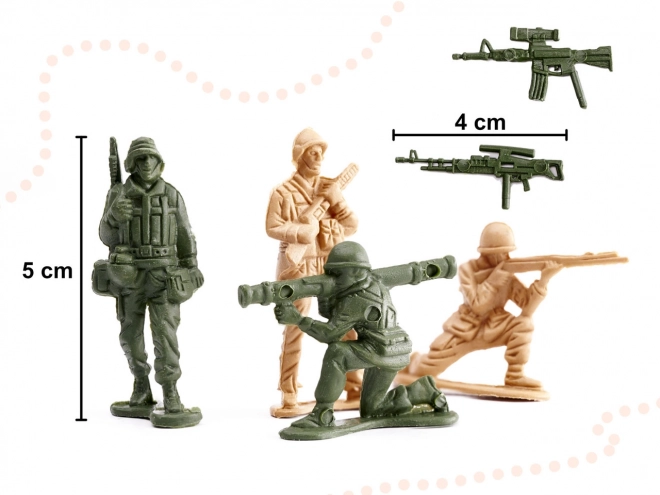 Set soldaatfiguren + militaire basis 114 onderdelen