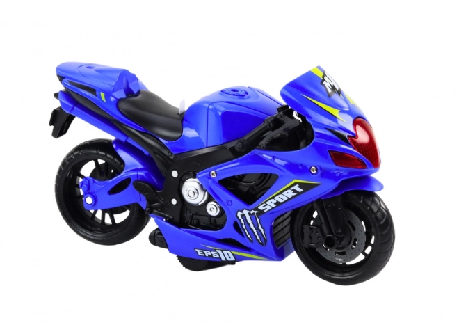Sport motorfiets met wrijvingsaandrijving, licht en geluid, 2 kleuren