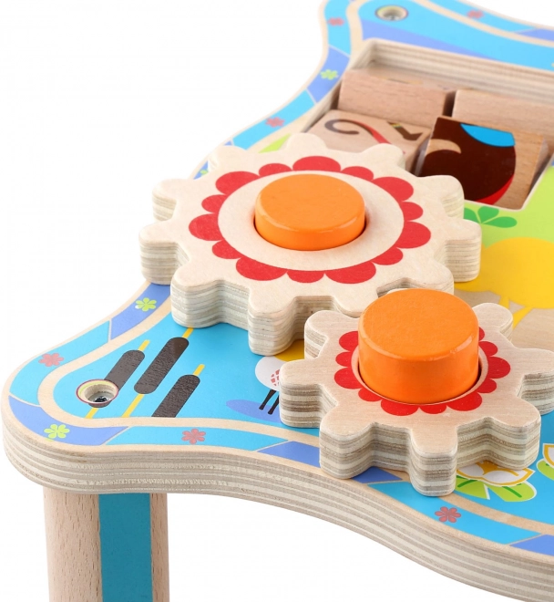 Rotating gears and beads on a track