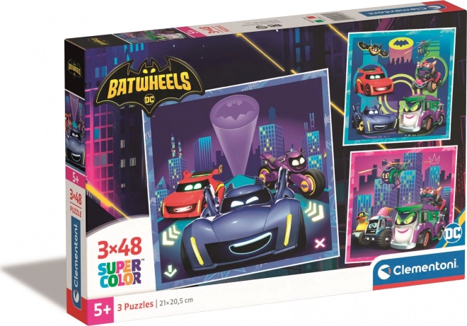 Puzzle 3×48 pièces Batwheels – set de trois images