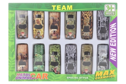 Set van 12 metalen auto's Afrika