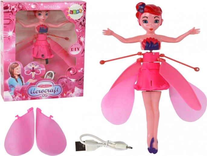 Magische fliegende Fee Pink handgesteuerte Puppe