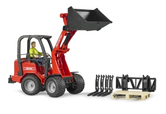 Rode lader Bruder Schäffer 2034 met figuur en accessoires