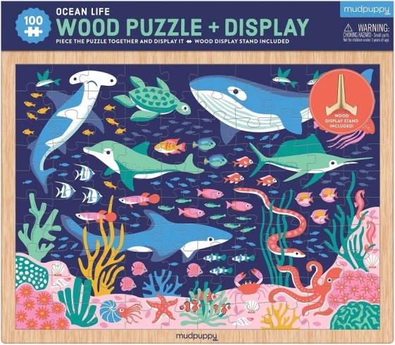 Mudpuppy houten puzzel Leven in de oceaan met standaard – 100 stukjes