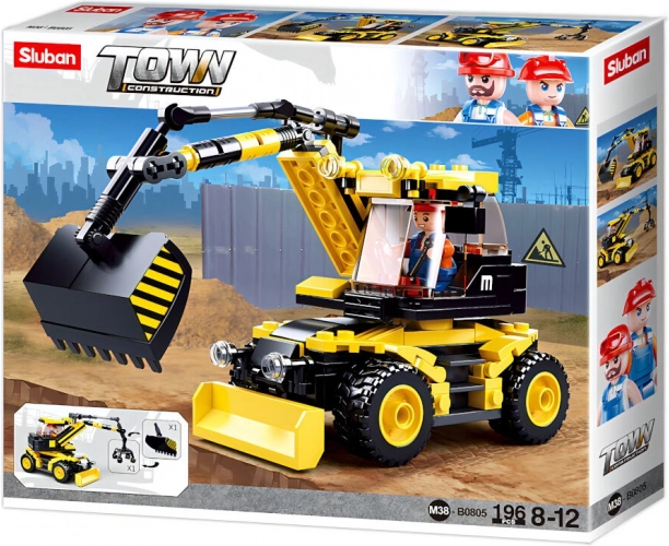 Sluban Town Wiellader graafmachine – bouwset