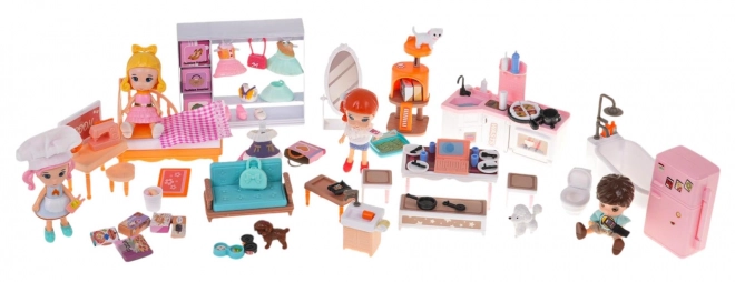 Poppenhuis met accessoires