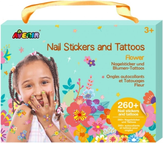 Aufkleber und Nageltattoos – Blumen