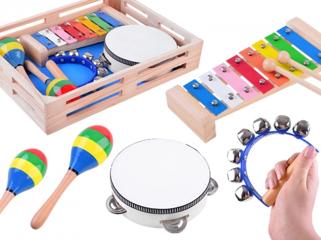 Houten muziekinstrumentenset voor kinderen