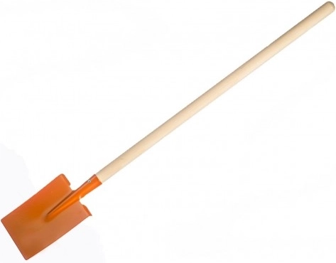Teddies bêche pour enfants avec manche en bois, droite – Orange