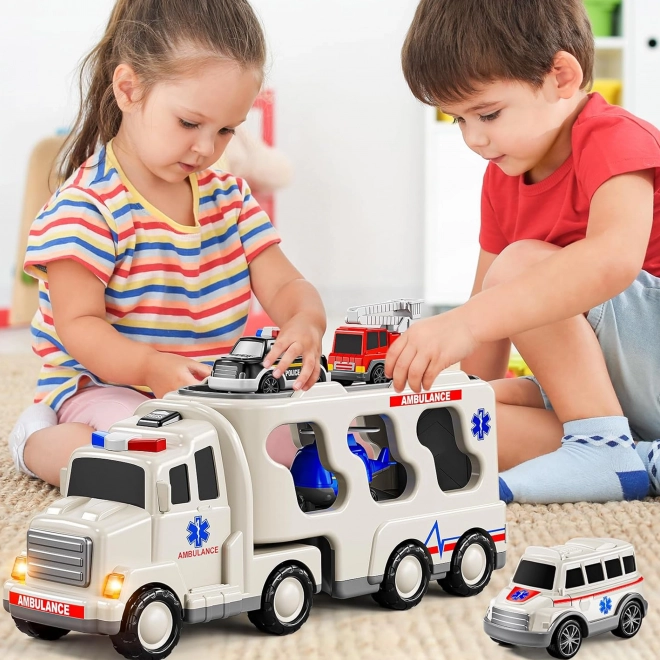 Kit de sauvetage Woopie avec camion de remorquage et 5 voitures