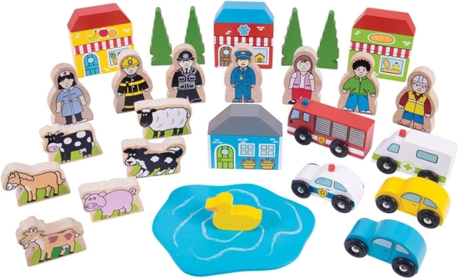 grote accessoireset voor houten treinbanen BIGJIGS RAIL