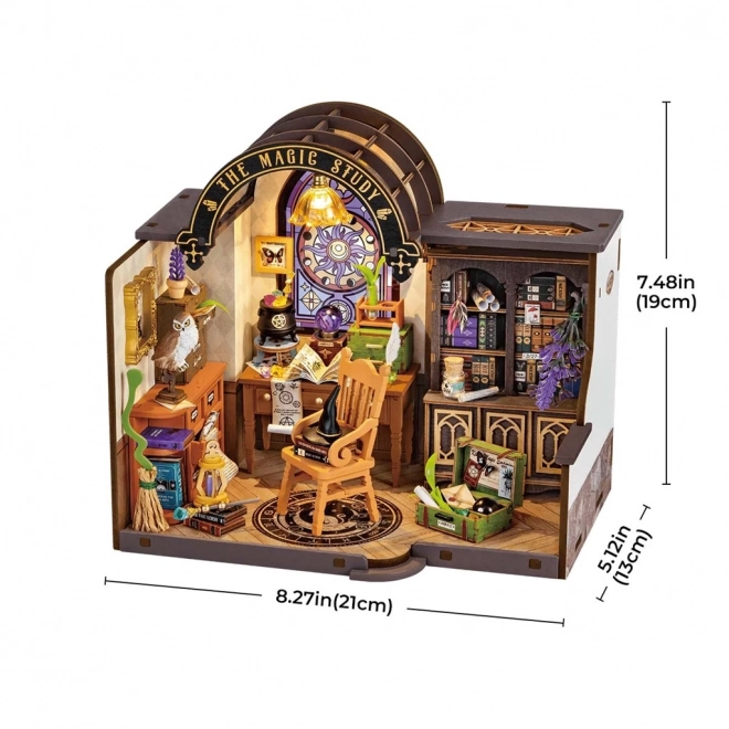 Miniatuurmodel van een tovenaarswerkplek