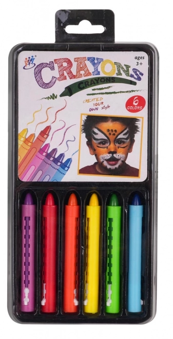 Set gezicht tekenstiften 6 kleuren